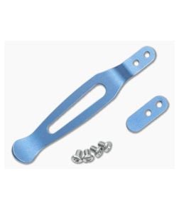 Hinderer Pocket Clip and Filler Tab Set Titanium Stonewashed Blue 0492 - HK-0492 1