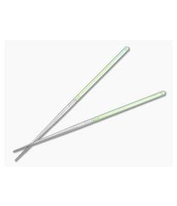 Foltsum 2-Piece Titanium Chopsticks Toxic Green Satin - FLM-04 1