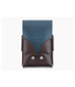 Willow Craft Goods Slim Swaddle Leather Wallet Dark Mahogany And Ocean Blue Colorway WCG-04 - WCG-04 1