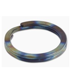 Ti Survival Titanium Split Ring Stonewashed Flame Anodized Rings Key Ring - TS-051 1