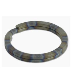 Ti Survival Titanium Split Ring Sandblasted Flame Anodized Rings Key Ring - TS-052 1