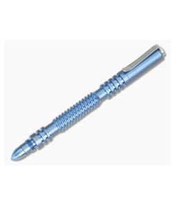 Hinderer Knives Investigator Pen Spiral Blue Titanium - HK-0551 1