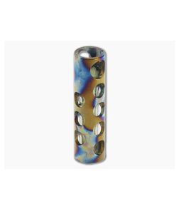 Ti Survival Titanium Glow Lantern Lanyard Fob Polished Random Flame Anodized - TS-056 1