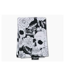 SwankHanks Black and White Skulls and Roses Cotton and Microsuede Hank - SH-056 1