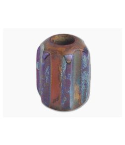 Ti Survival Titanium Copper Lanyard Bead Hex XL Patina Blue Smoke Anodized - TS-057 1