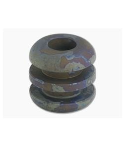 Ti Survival Three Ribbed Titanium Lanyard Bead Sandblasted Blue Smoke Anodized - TS-058 1