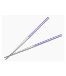 Foltsum 2-Piece Titanium Chopsticks Violet Satin - FLM-05 1