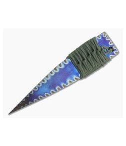 M. Strider Knives Flamed Titanium Wide Nail 5.06" Cord Wrapped Fixed Blade - MSK-066 1