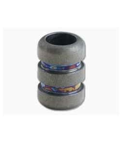 Ti Survival Titanium Lanyard Bead Grooved Stonewashed Blue Smoke Anodized - TS-066 1