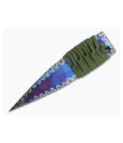 M. Strider Knives Flamed Titanium Wide Nail 4.97" Cord Wrapped Fixed Blade - MSK-067 1