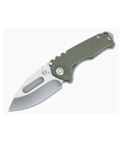Medford Praetorian Genesis G Drop Point Tumbled S35VN Green G10 Titanium Frame Lock Folder - MKT-068 1