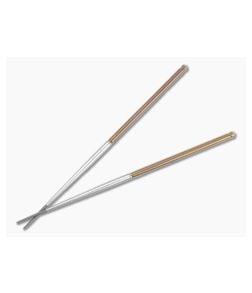 Foltsum 2-Piece Titanium Chopsticks Bronze Satin - FLM-06 1