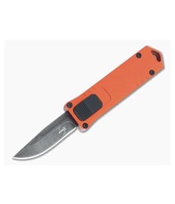 Boker Plus USB Burnt Orange Handle Black Stonewashed D2 Blade Small OTF Automatic 06EX275 - BO-06EX275 1