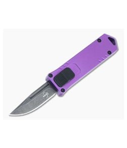 Boker Plus USB Purple Handle Black Stonewashed D2 Mini OTF Automatic 06EX277 - BO-06EX277 1
