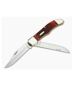 Case Large Folding Hunter Chestnut Jigged Bone w/ Sheath 07013 - CA-07013 1
