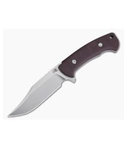 Hinderer Ranch Bowie Stonewashed CPM-3V Burgundy Micarta Fixed Blade - HK-0709 1