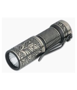 CWF Arcadian Hitex Paisley Engraved Satin TRD Titanium Flashlight (4500K) - CWF-072 1