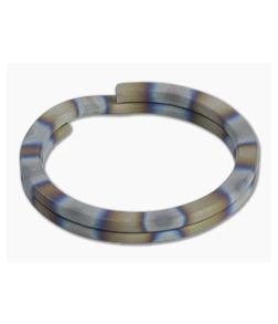 Ti Survival Titanium Split Ring 25mm Sandblasted Flamed Rings - TS-074 1