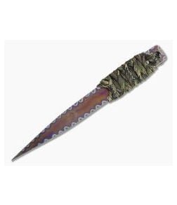 M. Strider Knives Flamed Titanium Nail 5.13" Cord Wrapped Fixed Blade - MSK-077 1