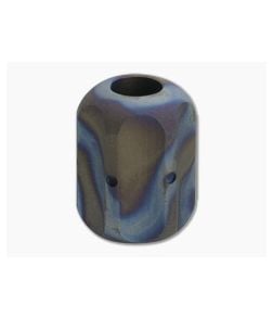 Ti Survival Hex XL Titanium Lanyard Bead Sandblasted Random Flame Anodized - TS-083 1