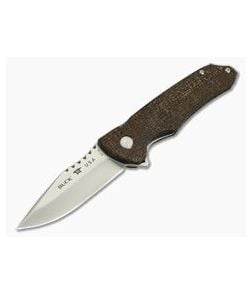 Buck Sprint Pro Brown Burlap Micarta Satin S30V Bearings Flipper 841BRS - BU-0841BRS 1
