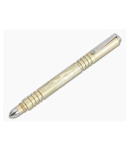 Hinderer Knives Investigator Pen Flames Bead Blast Brass 0870 - HK-0870 1