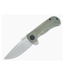 Zero Tolerance 0909 Flipper with Custom Green Micarta Grid Scales - ZT-0909-005 1