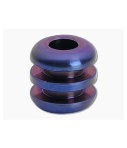 Ti Survival Three Ribbed Titanium Lanyard Bead Blue Anodized Purple Grooves - TS-091 1