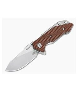 Hinderer Knives Half Track Slicer Stonewashed 20CV Orange/Black G10 Tri-Way Flipper - HK-0925 1