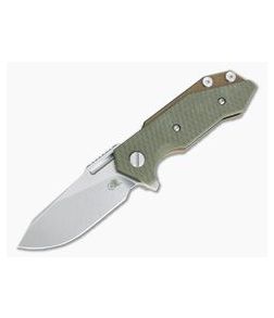 Hinderer Knives Half Track Slicer 20CV Stonewashed Bronze OD Green G10 Tri-Way Flipper - HK-0926 1