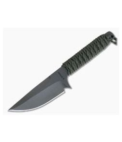 M. Strider Knives WP Hand Ground Spear Point Black PSF27 Green Paracord - MSK-092 1