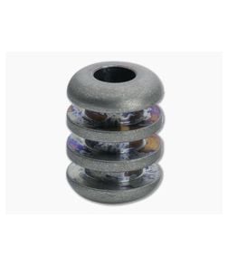 Ti Survival Four Ribbed Titanium Lanyard Bead Stonewashed Blue Smoke Grooves - TS-093 1