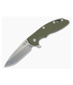 Hinderer XM-18 3.5" Stonewashed S45VN Spanto OD Green G10 Blue Tri-Way Flipper 0966 - HK-0966 1