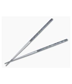 Foltsum 2-Piece Chopsticks Blasted Flame Anodized and Satin Titanium 09 - FLM-09 1