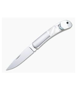 Moki Pliant Arrow Polished AUS-8 Bolstered Mother of Pearl Lock Back Folder 100EG - MK-100EG 1
