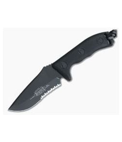 Microtech Currahee S/E Black Partial Serrated Elmax Fixed Blade Knife - MT-102-2-ELMAX 1