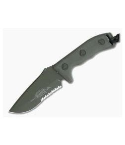 Microtech Currahee S/E Green Partial Serrated Elmax Fixed Blade Knife - MT-102-2GR-ELMAX 1