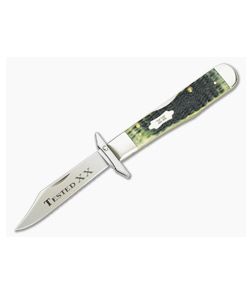 Case Cheetah Olive Green Jigged Bone Swing Guard - CA-10261 1
