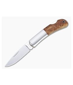 Moki Meek Polished AUS-8 Bolstered Quince Wood Lock Back Folder 102J - MK-102J 1