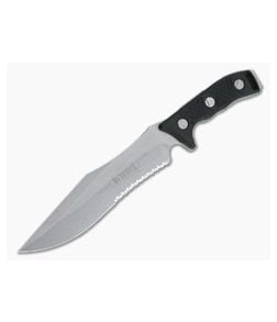Microtech Arbiter Stonewashed Part Serrated CTS-204P Black G10 Fixed Blade 104-11 - MT-104-11 1