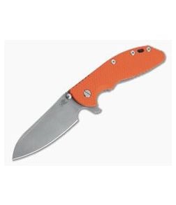 Hinderer XM-24 Sheepsfoot Working Finish 20CV Orange G10 Battle Blue Tri-Way Pivot Flipper - HK-1043 1