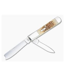 Case Razor Knife Two-Blade Amber Bone 10722 - CA-10722 1