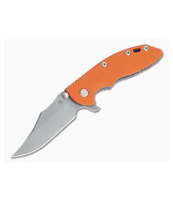 Hinderer XM-18 3.5" Bowie Working Finish 20CV Orange G10 Battle Blue Tri-Way Flipper 1073 - HK-1073 1