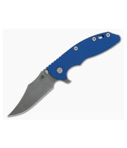 Hinderer XM-18 3.5" Bowie Working Finish 20CV Blue G10 Battle Blue Tri-Way Flipper 1082 - HK-1082 1