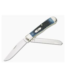 Case Trapper Blue Denim Peach Seed Jigged Bone 10880 - CA-10880 1