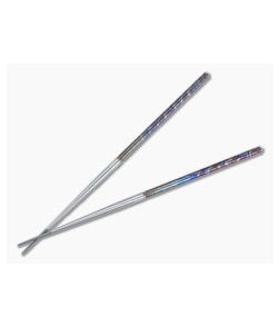 Foltsum 2-Piece Chopsticks Polished Flame Anodized and Satin Titanium 010 - FLM-010 1
