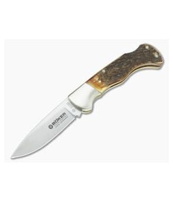 Boker Folding Hunter Stag Lock Blade 110135HH - BO-110135HH 1