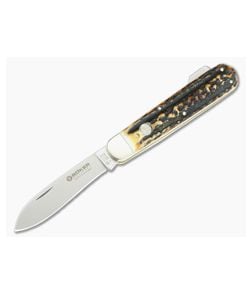 Boker Solingen Hunters Knife CPM CRUWEAR Mono Stag Backlock Folder 110609 - BO-110609 1