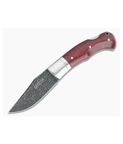 Boker Solingen Durand Boxer Dragonskin Damascus Red Jute Micarta Back Lock 111025DAM - BO-111025DAM 1