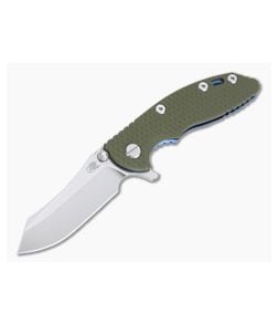 Hinderer XM-18 3" Skinner Stonewashed 20CV OD Green G10 Blue Titanium Tri-Way Pivot Flipper 1112 - HK-1112 1